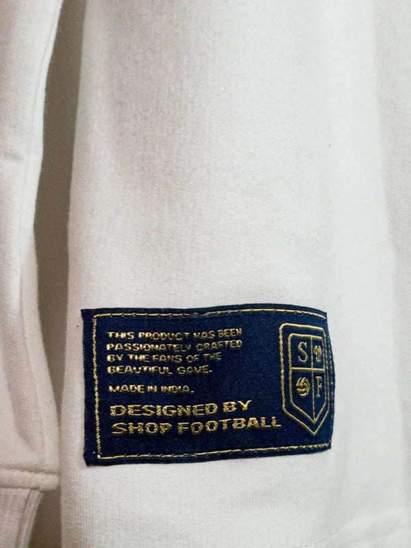 White 3-Star Collared Sweatshirt
