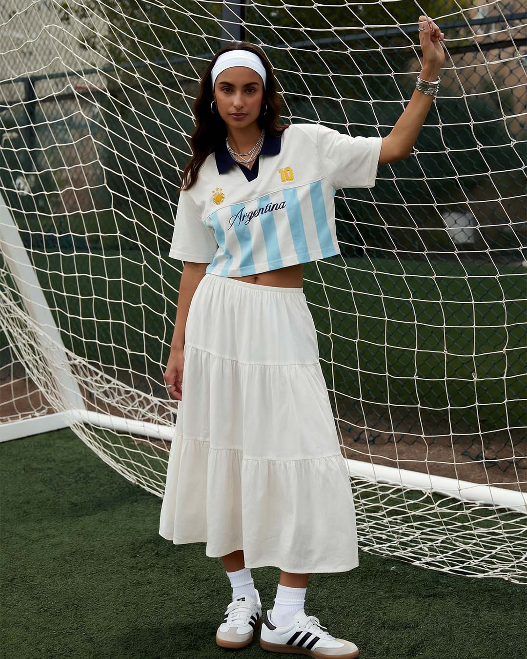 Argentina Women's Oversized Cropped Polo