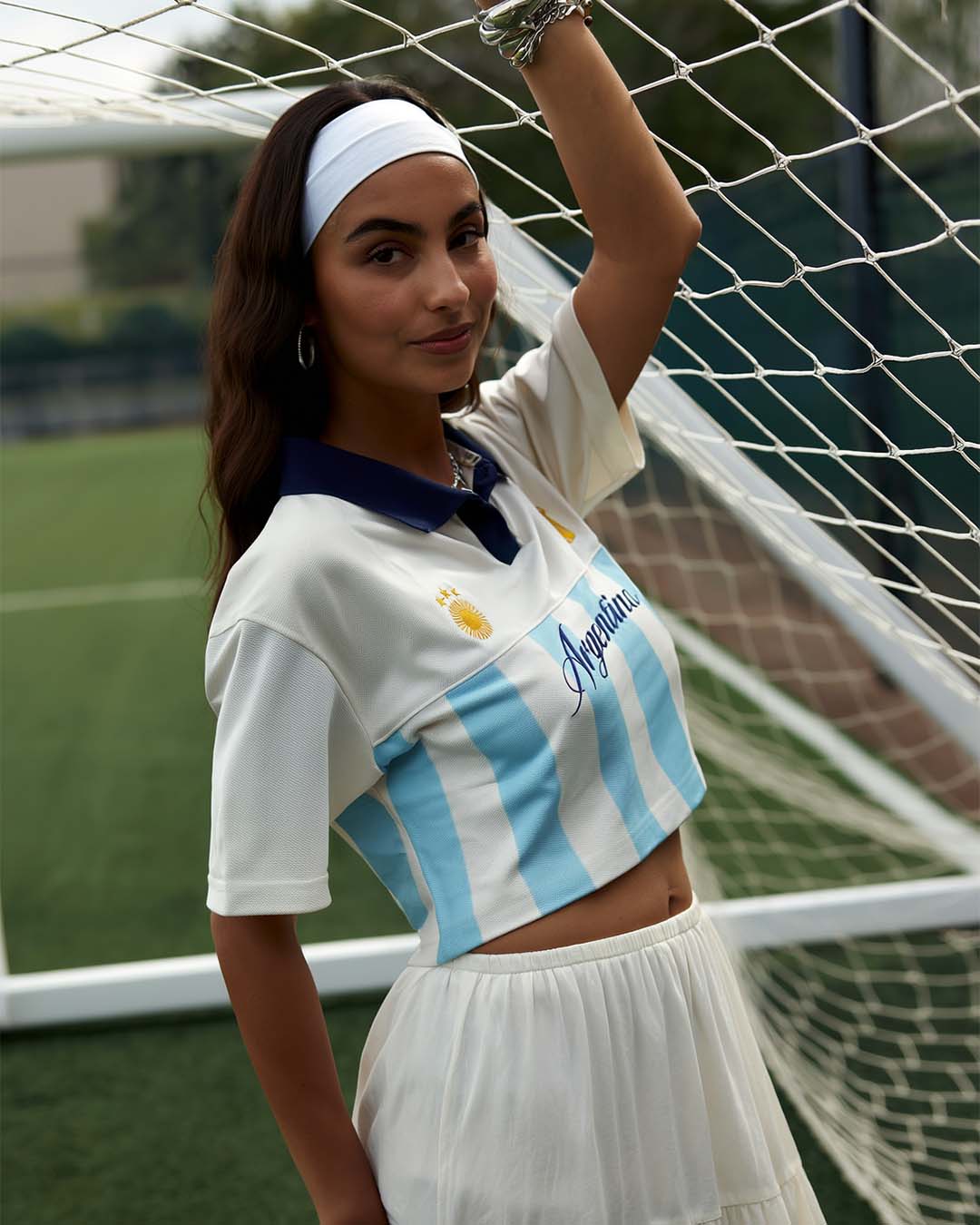 Argentina Women's Oversized Cropped Polo
