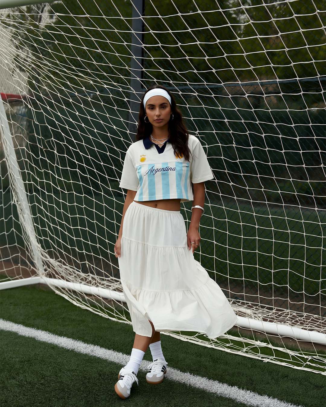 Argentina Women's Oversized Cropped Polo