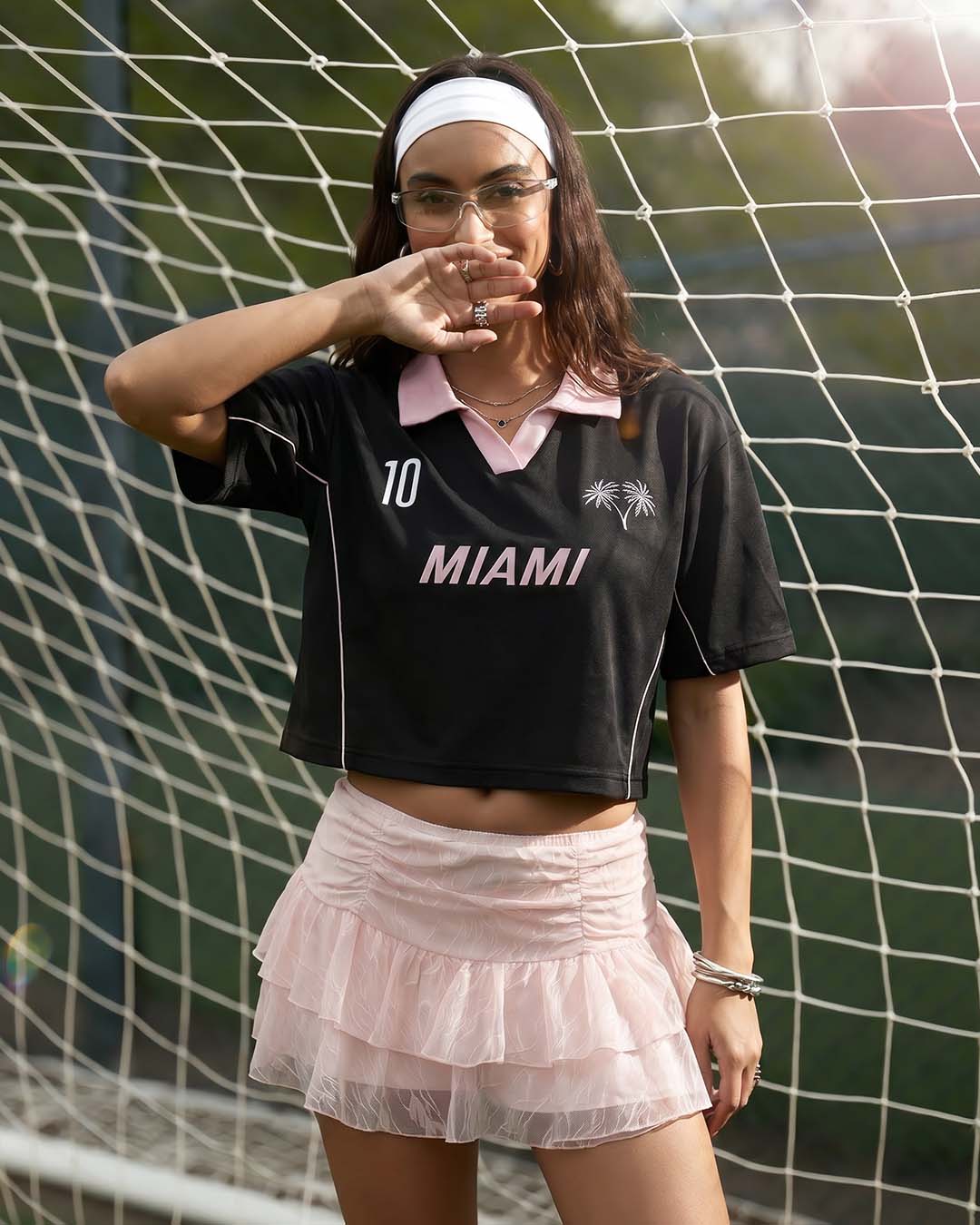 Miami Women's Oversized Cropped Polo