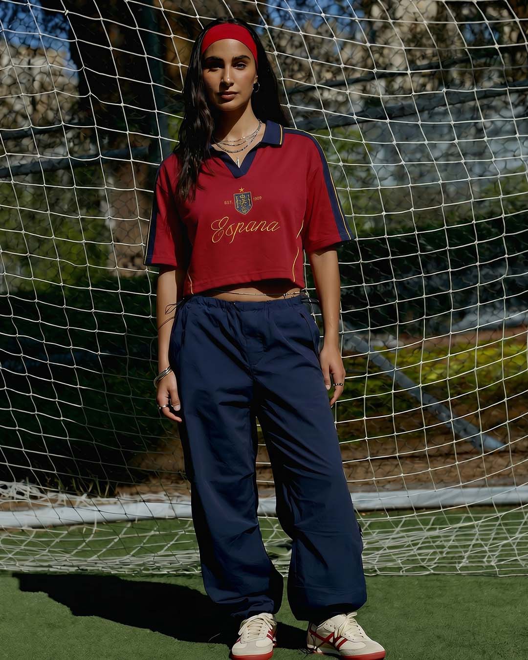 Spain Women's Oversized Cropped Polo