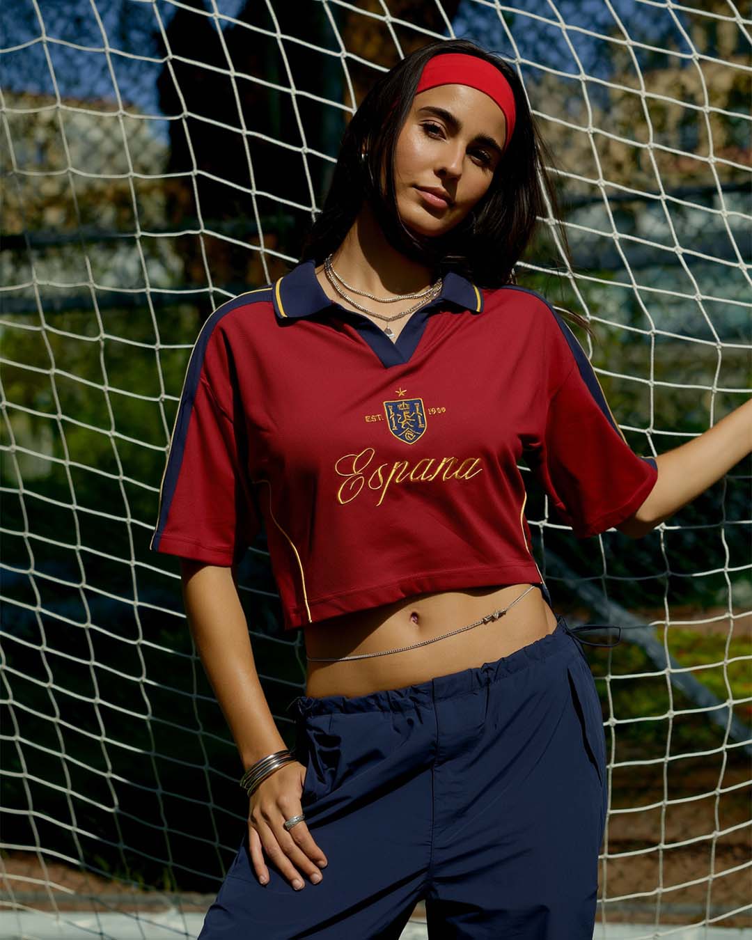 Spain Women's Oversized Cropped Polo