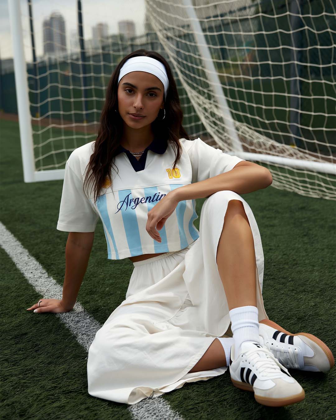 Argentina Women's Oversized Cropped Polo