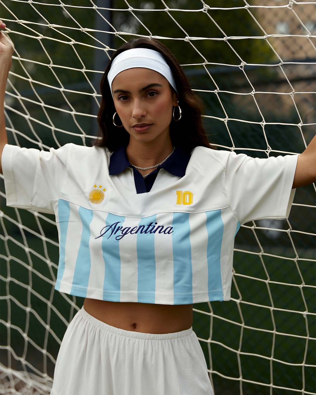 Argentina Women's Oversized Cropped Polo