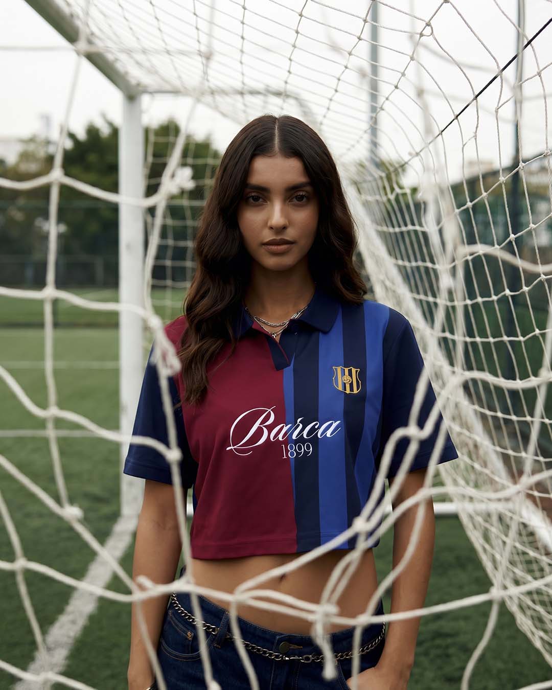 Blaugrana Women's Oversized Cropped Polo