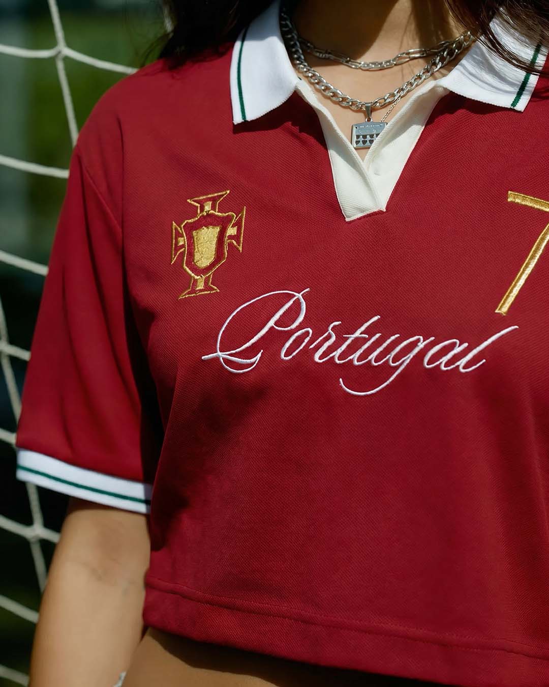 Portugal Women's Oversized Cropped Polo